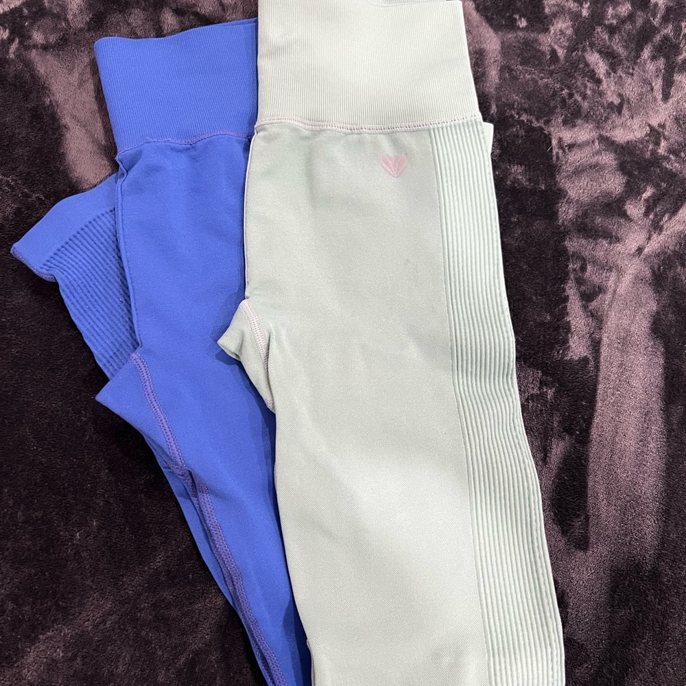 Forever 21 Blue and Light Green Leggings